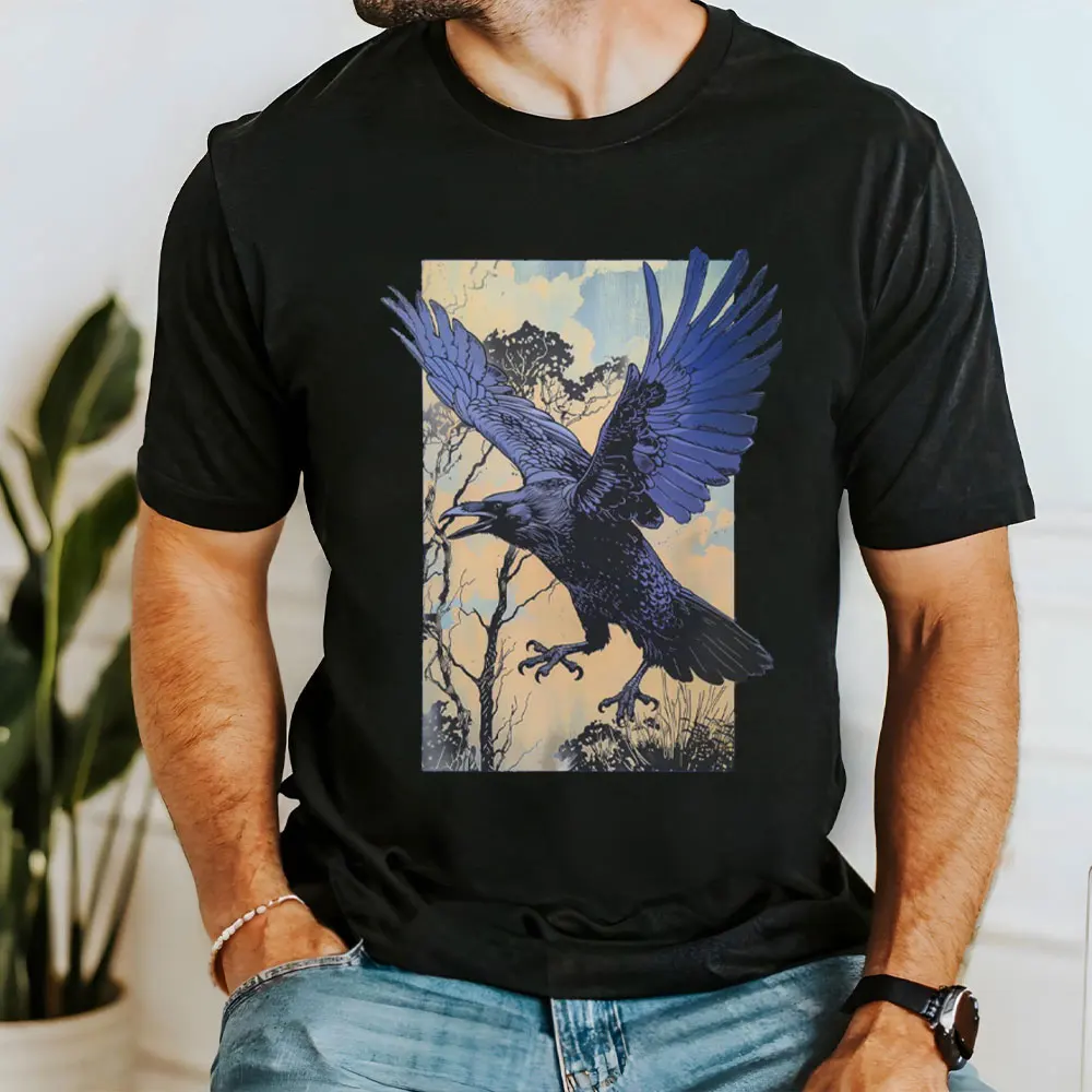 Funny Raven Graphic Man Tee Bird Lover Gift Nature Inspired Cotton Shirt Unisex Tee Raven Shirt Flying Raven Fashion Casual Tops
Funny Raven Graphic Man Tee Bird Lover Gift Nature Inspired Cotton Shirt Unisex Tee Raven Shirt Flying Raven Fashion Casual Tops