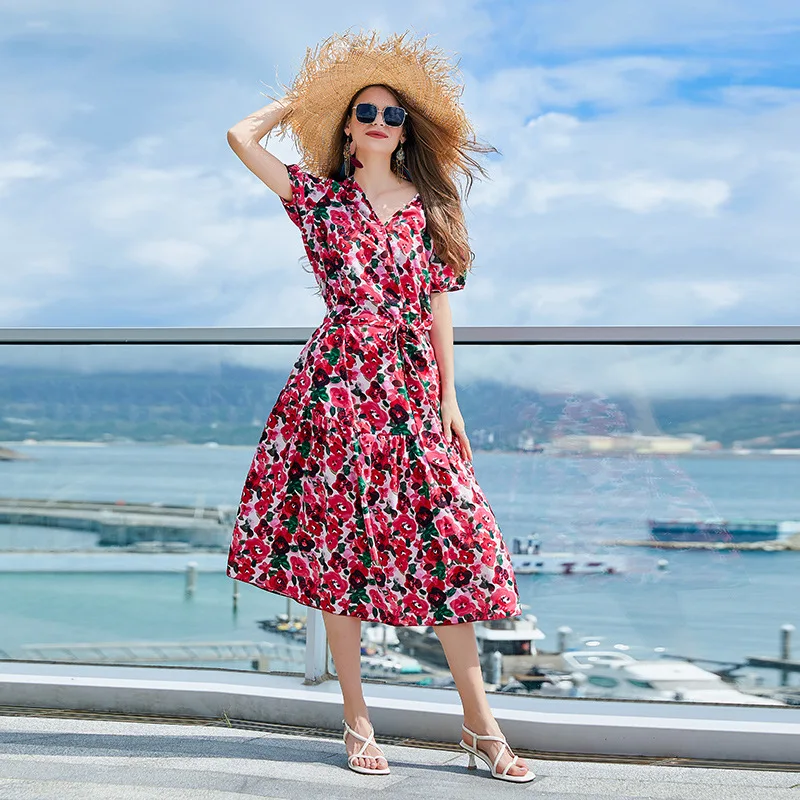 Middle Eastern retro printed short-sleeved dress temperament waist large size long dress high-end temperament elegant classic wo
Middle Eastern retro printed short-sleeved dress temperament waist large size long dress high-end temperament elegant classic wo