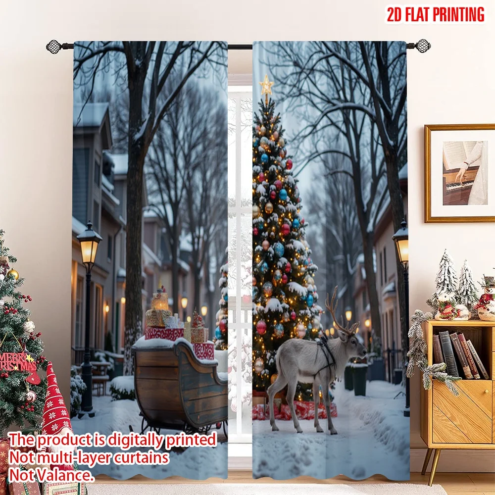 2pcs 2D flat printing Merry Christmas Curtain Christmas Tree Sleigh Gift Fabric Without Electricity Festive Curtains Perfect for
2pcs 2D flat printing Merry Christmas Curtain Christmas Tree Sleigh Gift Fabric Without Electricity Festive Curtains Perfect for