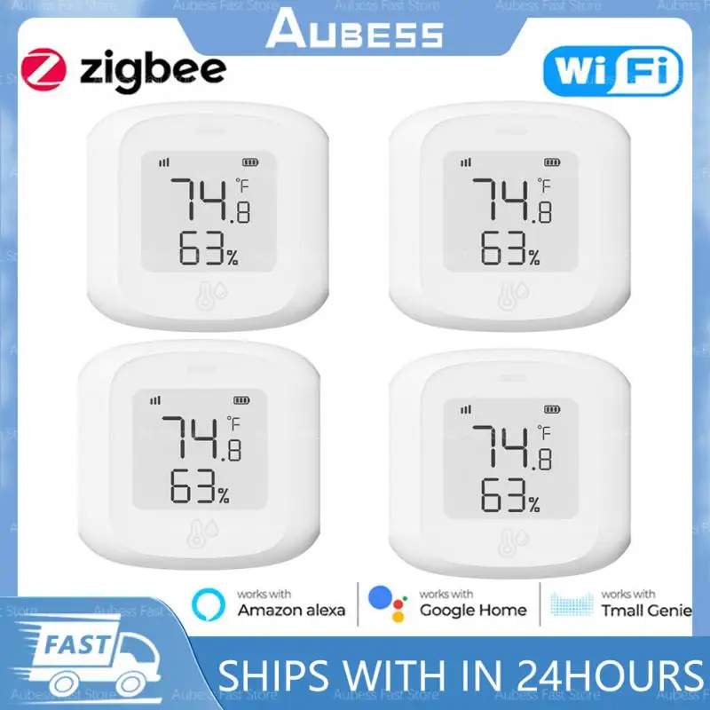 Умный Wi-Fi датчик температуры и влажности Tuya Zigbee, комнатный гигрометр-термометр с ЖК-дисплеем, поддержка Alexa Google Home
Умный Wi-Fi датчик температуры и влажности Tuya Zigbee, комнатный гигрометр-термометр с ЖК-дисплеем, поддержка Alexa Google Home