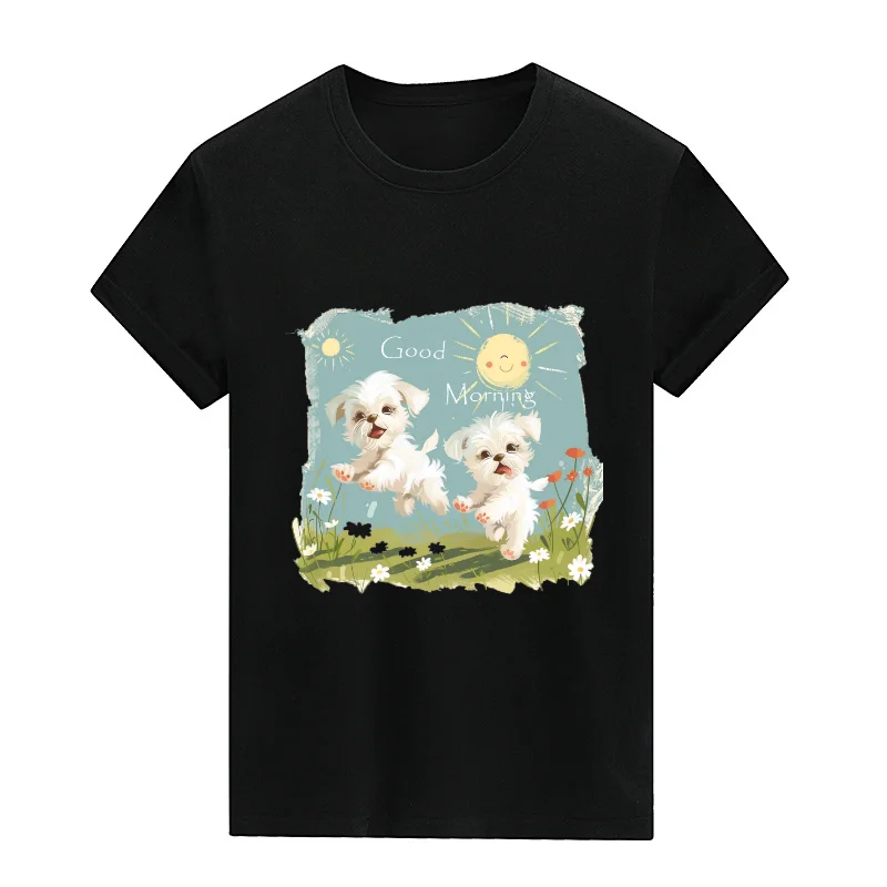 Girls Aesthetic Puppy Tshirt Casual Crew Neck Short Sleeve Cute Little Dog Print Top Cotton Kawaii 2024 New Harajuku T-shirt
Girls Aesthetic Puppy Tshirt Casual Crew Neck Short Sleeve Cute Little Dog Print Top Cotton Kawaii 2024 New Harajuku T-shirt