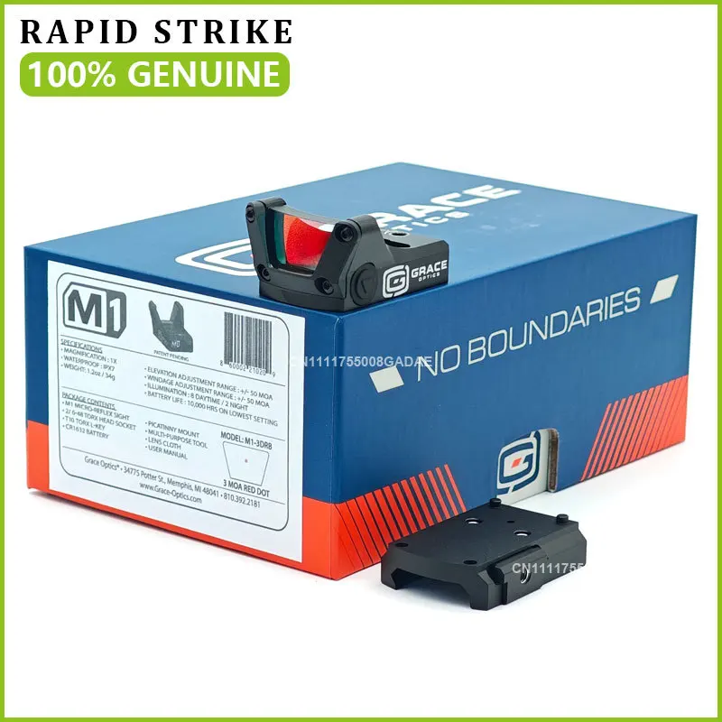 【GENUINE】Grace M1 Topless Red Dot Sight 1X24 3 MOA Reflex Optic Compact Sight Pistol Rifle Scope SIG R1/Picatinny Rail Footprint
【GENUINE】Grace M1 Topless Red Dot Sight 1X24 3 MOA Reflex Optic Compact Sight Pistol Rifle Scope SIG R1/Picatinny Rail Footprint