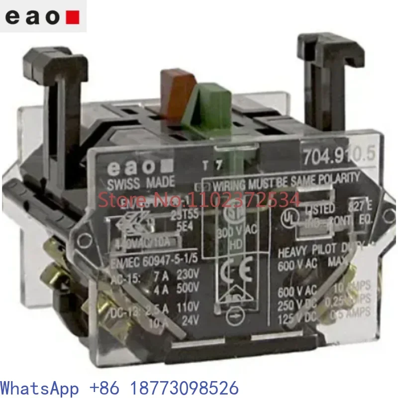 704.910.2 Импортированный кнопочный переключатель EAO 704.910.4 Контактный модуль 704.910.5 
704.910.2 Импортированный кнопочный переключатель EAO 704.910.4 Контактный модуль 704.910.5