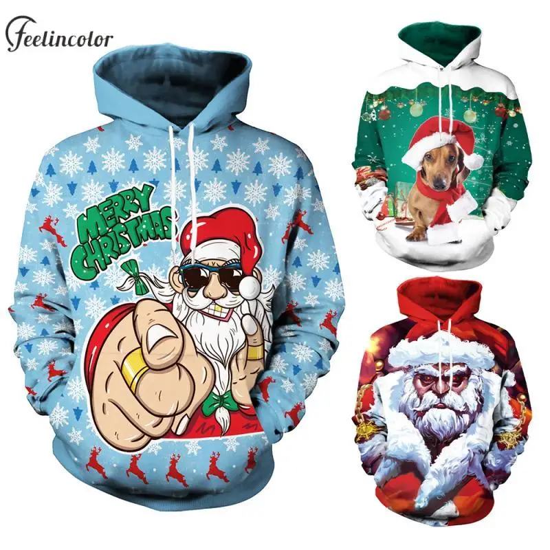 Couple Ugly Hooded Sweatshirt Merry Christmas Hoodies with Pocket Puppy Printed Graphic Pullover Autumn Men Women Clothes 
Couple Ugly Hooded Sweatshirt Merry Christmas Hoodies with Pocket Puppy Printed Graphic Pullover Autumn Men Women Clothes