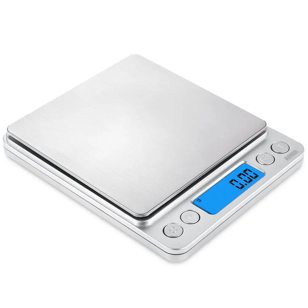 AMIR Digital Kitchen Scale Mini Pocket Stainless Steel Food Baking Scale 500g/0.01g LCD Display Electronic Kitchen Scales
AMIR Digital Kitchen Scale Mini Pocket Stainless Steel Food Baking Scale 500g/0.01g LCD Display Electronic Kitchen Scales