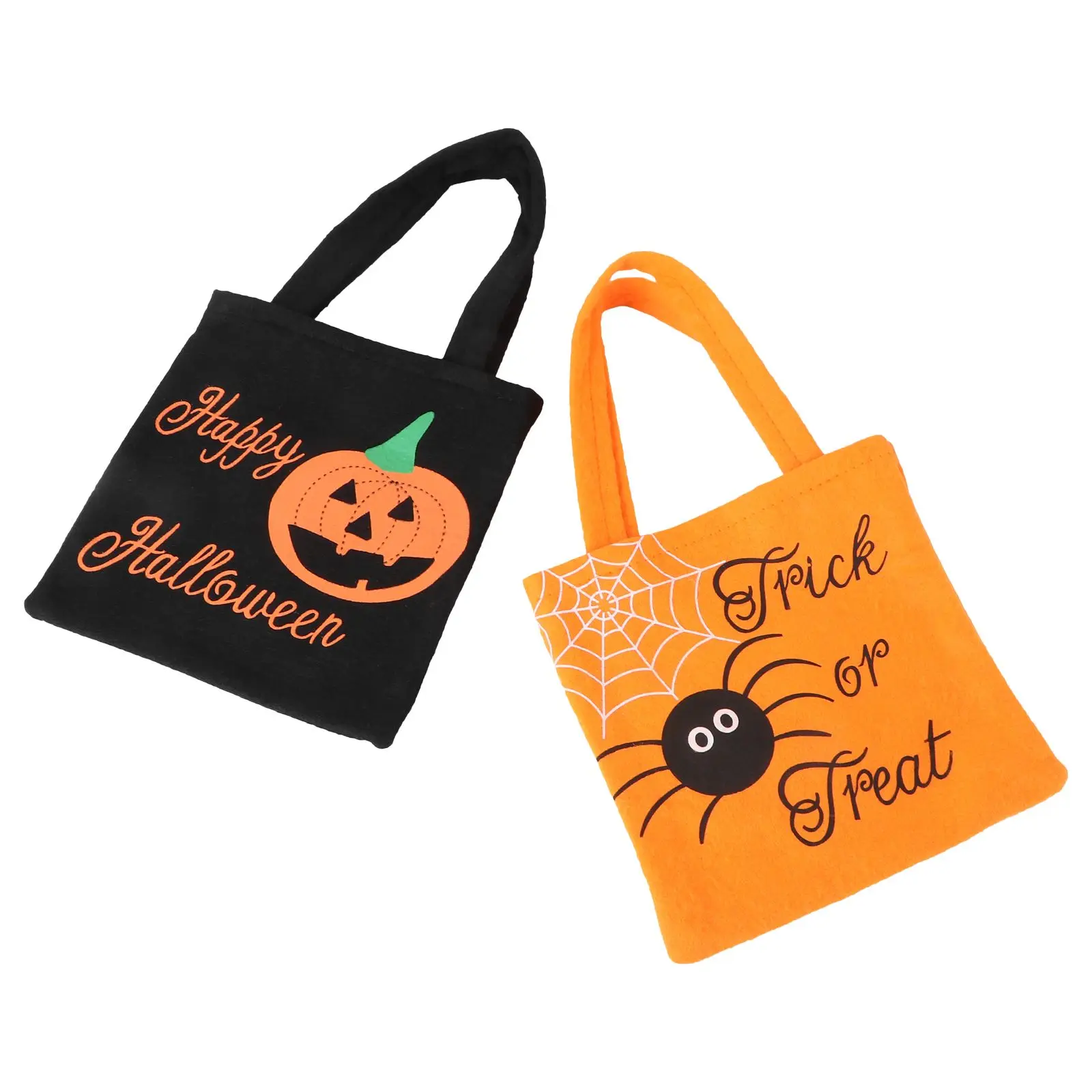 2pcs Trick or Treat Bags Happy Halloween Candy Handbag Non-woven Fabric Children Gift Bags (Black & Orange)
2pcs Trick or Treat Bags Happy Halloween Candy Handbag Non-woven Fabric Children Gift Bags (Black & Orange)