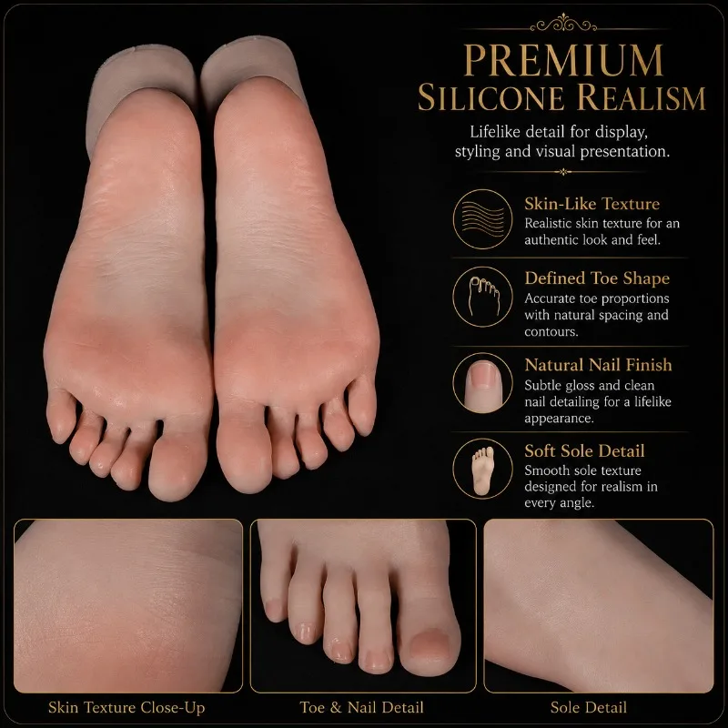 Female Soft Skin-Like Feel Simulated Skin Texture Realistic Silicone Foot Model Nail Art Practice Manicure Shoes Sock Display
Female Soft Skin-Like Feel Simulated Skin Texture Realistic Silicone Foot Model Nail Art Practice Manicure Shoes Sock Display