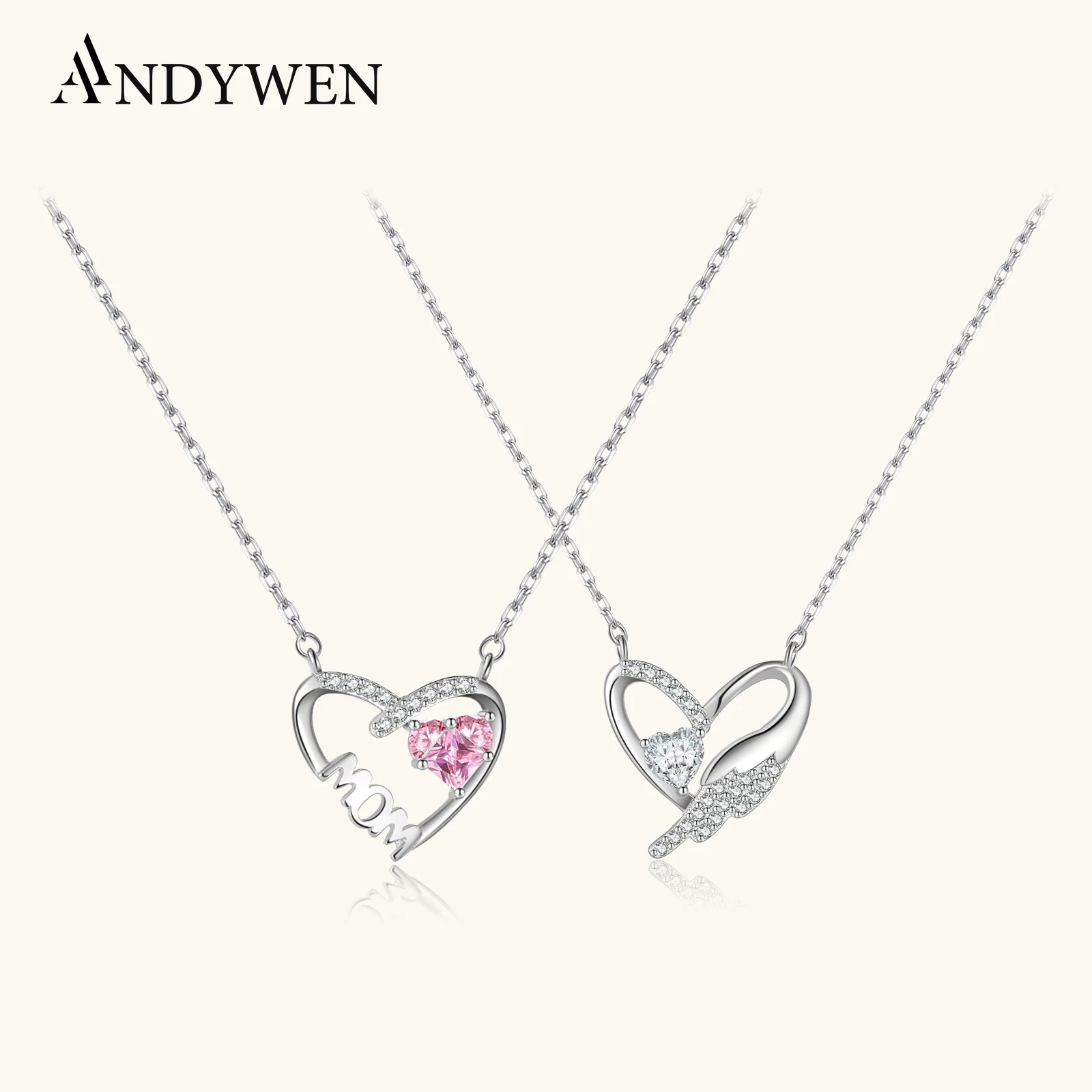 ANDYWEN 925 Sterling Silver Pink Heart & White CZ Pendant Silver Mom Necklace Set, 2025 Fine Luxury Valentine Day Love Gift
ANDYWEN 925 Sterling Silver Pink Heart & White CZ Pendant Silver Mom Necklace Set, 2025 Fine Luxury Valentine Day Love Gift