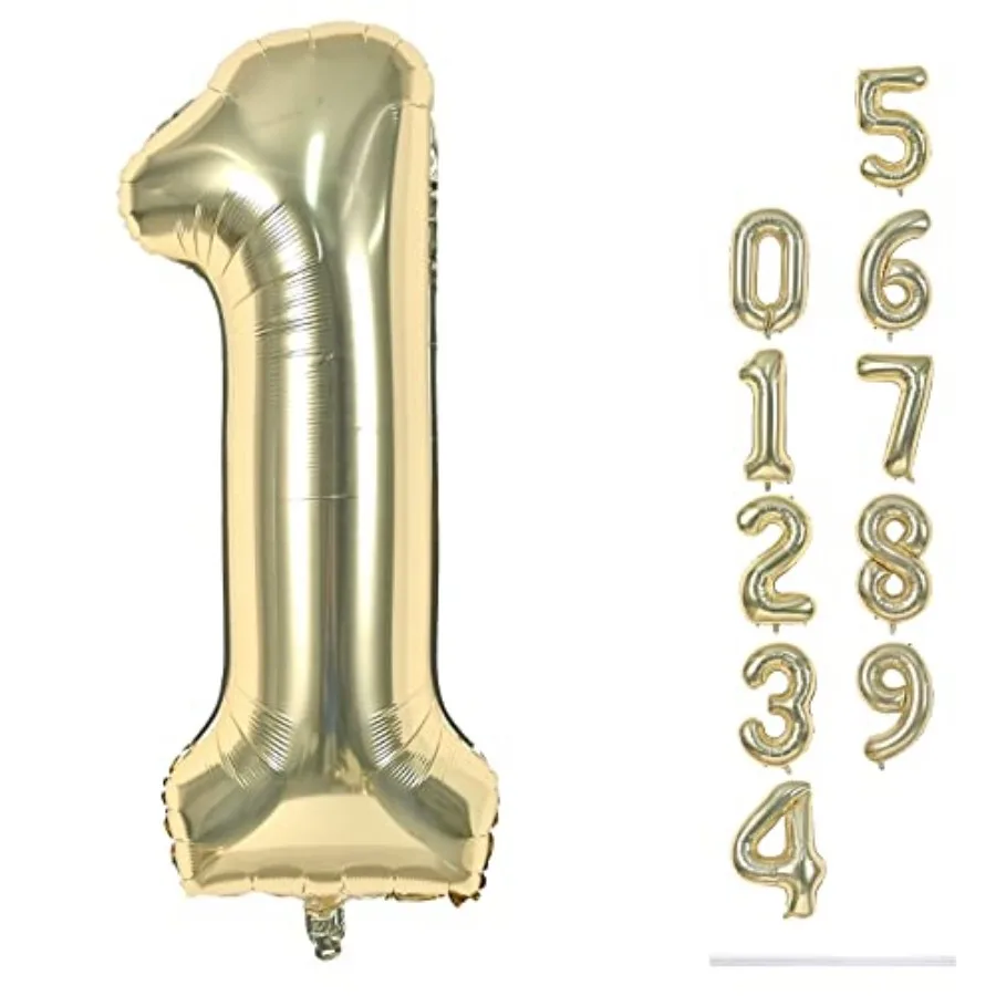 Number 1 Balloons, 40 In Large Light Number 1 Foil Helium Balloons for Girls Women, Self Inflating Number Balloons 0-9 for Men
Number 1 Balloons, 40 In Large Light Number 1 Foil Helium Balloons for Girls Women, Self Inflating Number Balloons 0-9 for Men