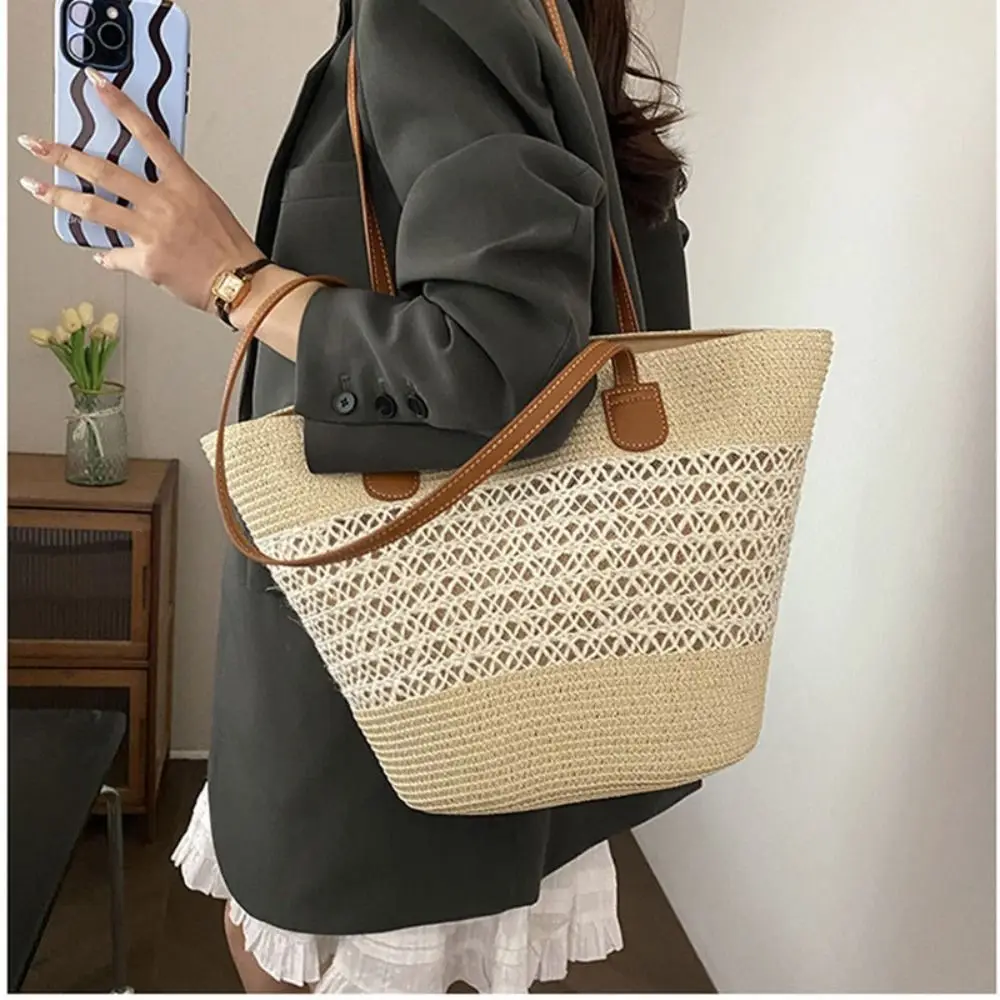 Fashion Straw Woven Tote Bag Stripe Large Capacity Woven Shoulder Bag Underarm Bag Square Vacation Beach Bag
Fashion Straw Woven Tote Bag Stripe Large Capacity Woven Shoulder Bag Underarm Bag Square Vacation Beach Bag
