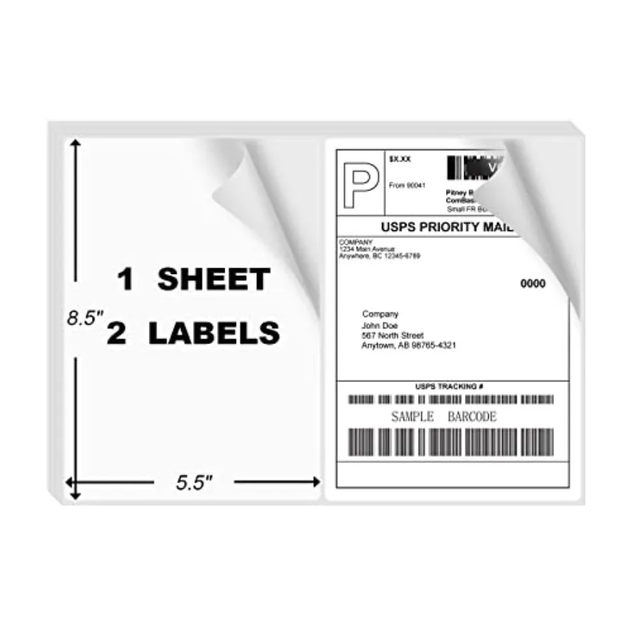1000 Rounded Corner Half Sheet Labels Self Adhesive Shipping Label for Laser and Ink Jet Printers White Blank 2 Labels Per Shee
1000 Rounded Corner Half Sheet Labels Self Adhesive Shipping Label for Laser and Ink Jet Printers White Blank 2 Labels Per Shee