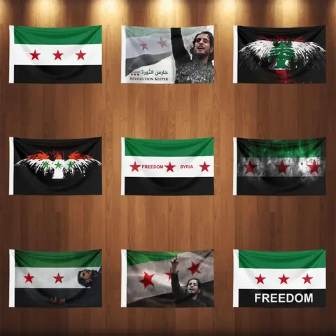 Free Syria flag 90*150cm The Syrian Arab Republic Syrian three star flag Banner Hanging Home Decoration flags