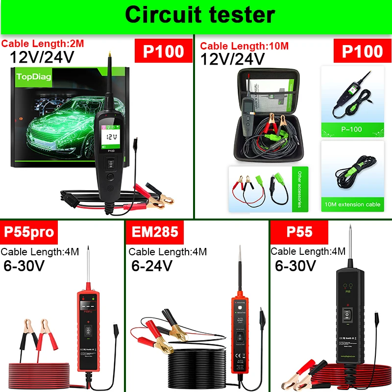Power Circuit Probe Tester Car Tester Automotive Circuit Tester 12/24V Diagnostic Tool Component Probe Pen Voltage/Resistant
Power Circuit Probe Tester Car Tester Automotive Circuit Tester 12/24V Diagnostic Tool Component Probe Pen Voltage/Resistant 