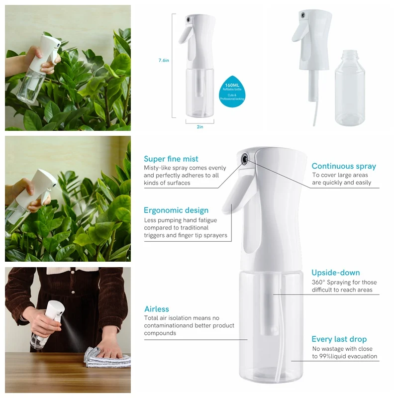 7.6X2Inch 160Ml Spray Bottle Ultra Fine Continuous Water Mister for Hairstyling, Cleaning, Plants, Misting & Skin Care Hot Tools
7.6X2Inch 160Ml Spray Bottle Ultra Fine Continuous Water Mister for Hairstyling, Cleaning, Plants, Misting & Skin Care Hot Tools