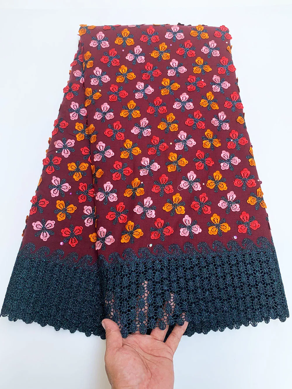 Big Rich Egyptian Neat 100% Luxury Original Austria Cotton Lace Fabrics With Heavy Stones Swiss Voile Lace In Switzerland CT1577 
Big Rich Egyptian Neat 100% Luxury Original Austria Cotton Lace Fabrics With Heavy Stones Swiss Voile Lace In Switzerland CT1577