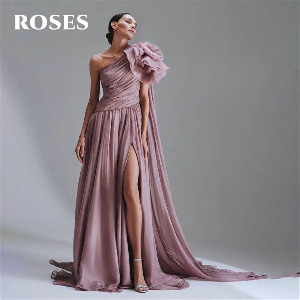 ROSES Purple Chiffion 3D Flower Evening Gown Beach Elegant Prom Dress One Shoulder Evening Dress with Side Split Customized
ROSES Purple Chiffion 3D Flower Evening Gown Beach Elegant Prom Dress One Shoulder Evening Dress with Side Split Customized