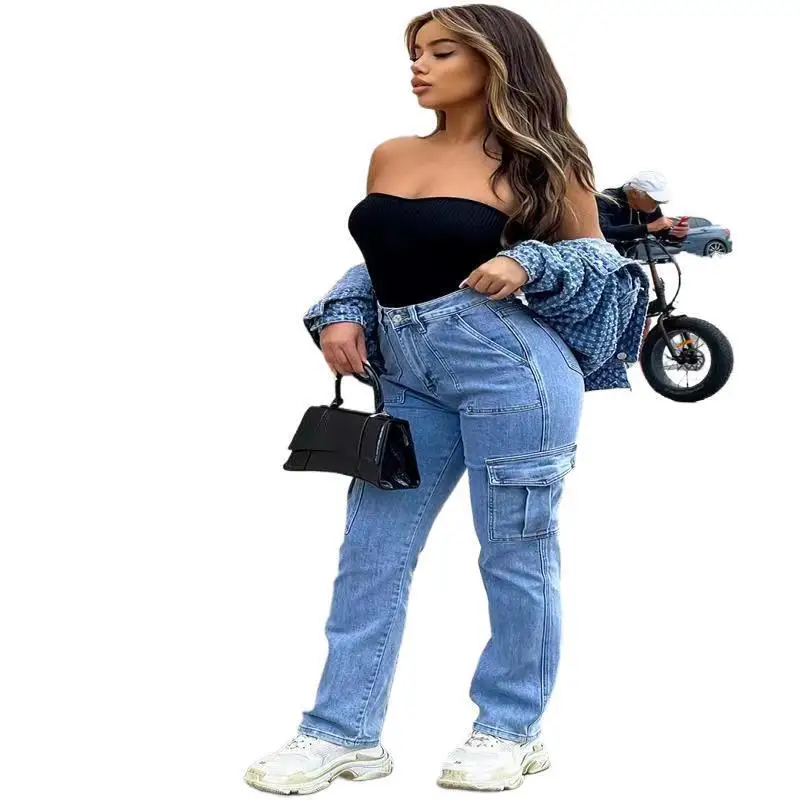 Women's Workwear Vintage Wash Distressed Jeans Y2K Casual Streetwear Blue Straight Denim Pants
Women's Workwear Vintage Wash Distressed Jeans Y2K Casual Streetwear Blue Straight Denim Pants