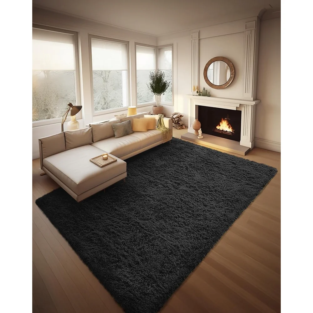 8x10 Black Area Rugs for Living Room, Large Shag Bedroom Carpet, Big Indoor Thick Soft Shaggy Nursery Rug
8x10 Black Area Rugs for Living Room, Large Shag Bedroom Carpet, Big Indoor Thick Soft Shaggy Nursery Rug