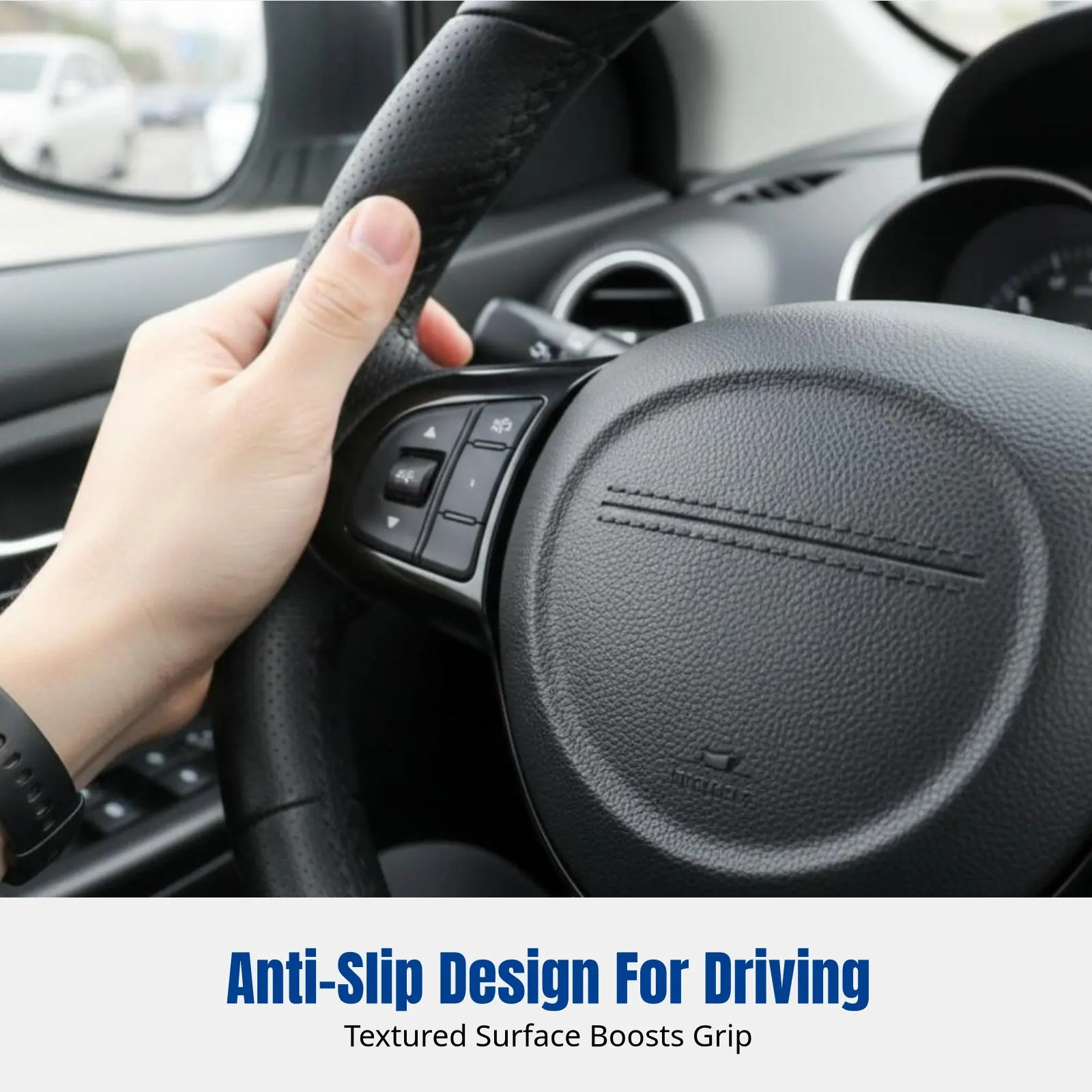 Universal Leather Steering Wheel Cover, Hand-Sewn, Breathable, Anti-Slip, Sweat-Absorbing, Four Seasons, Car Interior
Universal Leather Steering Wheel Cover, Hand-Sewn, Breathable, Anti-Slip, Sweat-Absorbing, Four Seasons, Car Interior