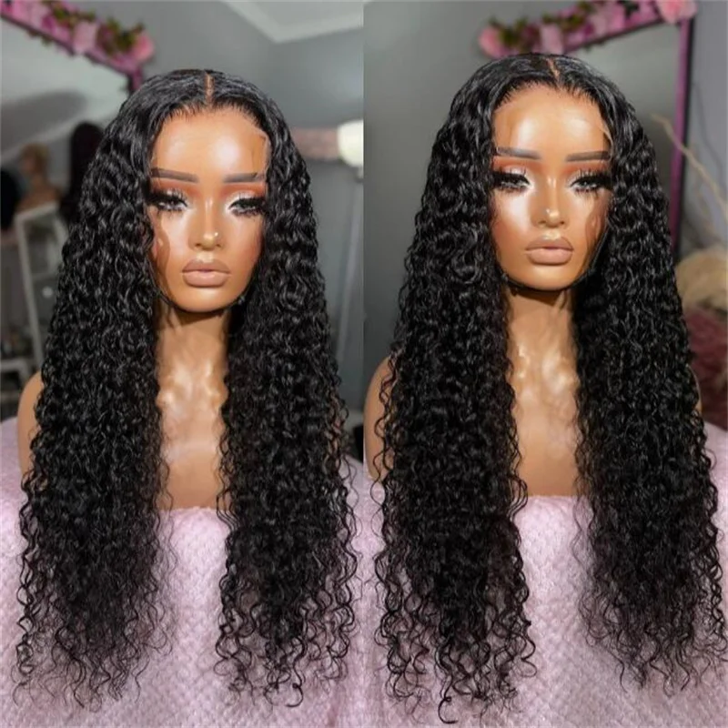 Soft 26Inch Long Glueless Natural Black Kinky Curly Lace Front Wig For Women With Baby Hair Synthetic Preplucked Daily 
Soft 26Inch Long Glueless Natural Black Kinky Curly Lace Front Wig For Women With Baby Hair Synthetic Preplucked Daily