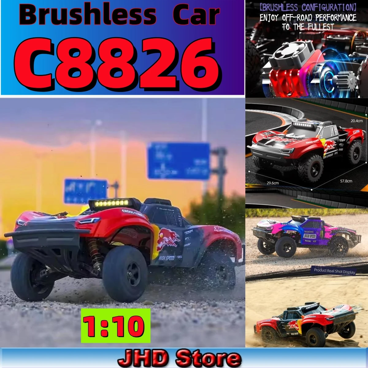 JHD для JJRC C8826 масштаб 1:10 RC полный пропорциональный контроль бесщеточный 4WD высокоскоростной внедорожный C8826 модель автомобиля
JHD для JJRC C8826 масштаб 1:10 RC полный пропорциональный контроль бесщеточный 4WD высокоскоростной внедорожный C8826 модель автомобиля