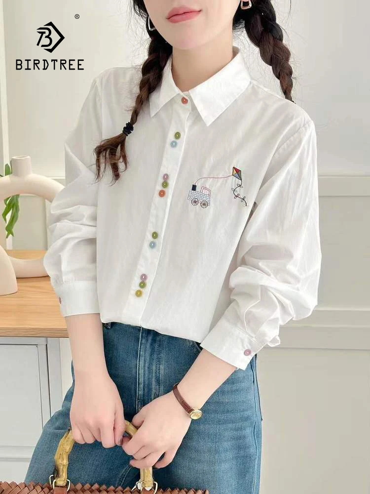 New 2025 Autumn Cotton Long Sleeve Shirt, Women Turn-down Collar Embroidery, Mori Girl Commute Versatile Loose Blouse T57183CC
New 2025 Autumn Cotton Long Sleeve Shirt, Women Turn-down Collar Embroidery, Mori Girl Commute Versatile Loose Blouse T57183CC