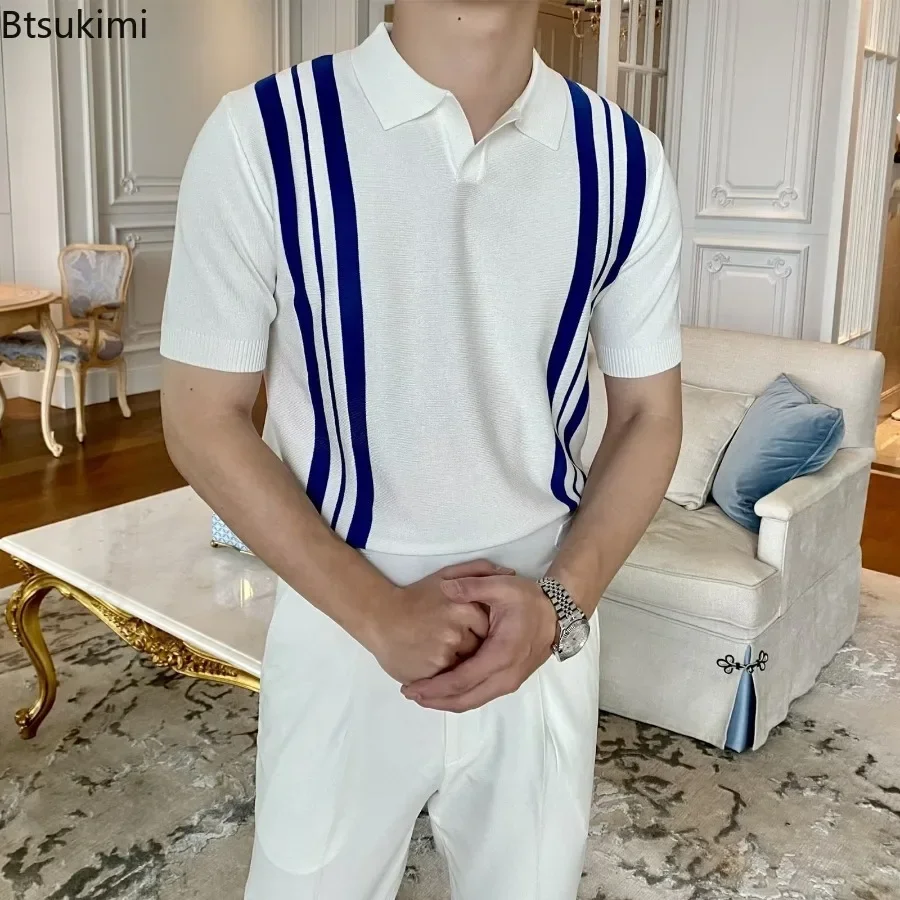 2025 Summer Men's Patchwork Short Sleeve Polo Shirt Trend Simple Knitted Lapel Shirt Casual Contrast Color Vacation Tops for Men
2025 Summer Men's Patchwork Short Sleeve Polo Shirt Trend Simple Knitted Lapel Shirt Casual Contrast Color Vacation Tops for Men