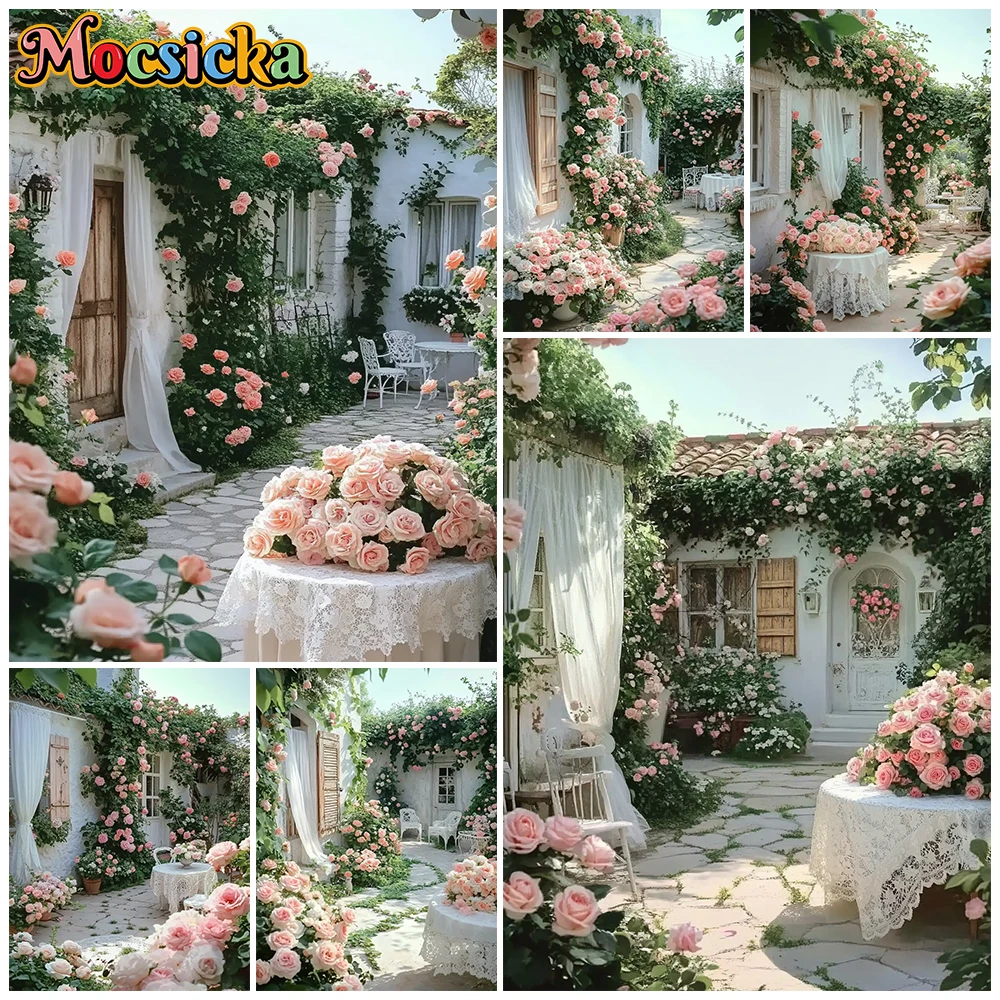 Mocsicka Country White Cottage Garden Photography Backdrops Vintage Stone Path Courtyard Floral Backgrounds Wedding Bridal Decor
Mocsicka Country White Cottage Garden Photography Backdrops Vintage Stone Path Courtyard Floral Backgrounds Wedding Bridal Decor
