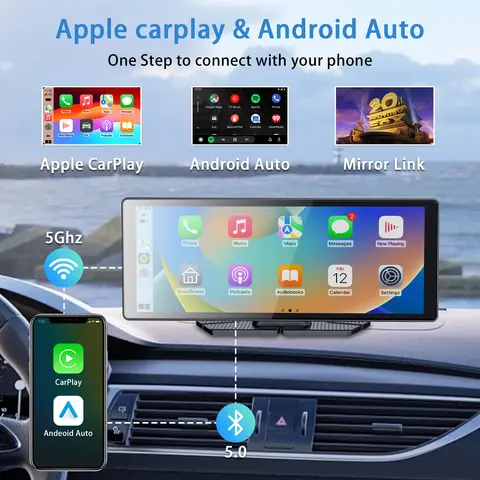 Pionray 10.26 Android Auto Universal Portátil CarPlay para Pantalla de Coche, Radio de Coche, Video, Pantalla Inalámbrica Carplay para Apple