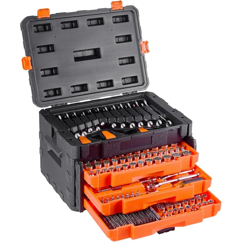 Mecanics Tool t and Socket t, 450 Pcs, 1/4, 3/8 and 1/2 incDrive Deep and Standard Sockets, SAE Metric Mecanic Tool Kit witits,
Mecanics Tool t and Socket t, 450 Pcs, 1/4, 3/8 and 1/2 incDrive Deep and Standard Sockets, SAE Metric Mecanic Tool Kit witits,