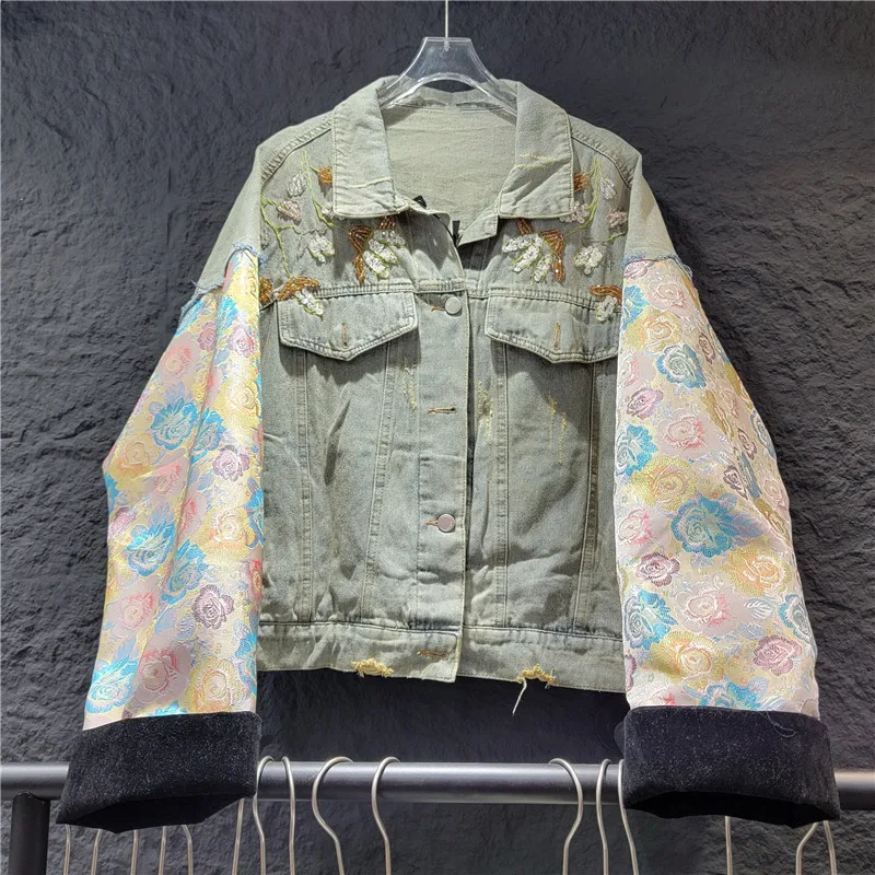2023 New Vintage Fashion Embroidery patchwork Denim Coat for Women Autumn Long Sleeve Female Denim Jacket Y4307
2023 New Vintage Fashion Embroidery patchwork Denim Coat for Women Autumn Long Sleeve Female Denim Jacket Y4307