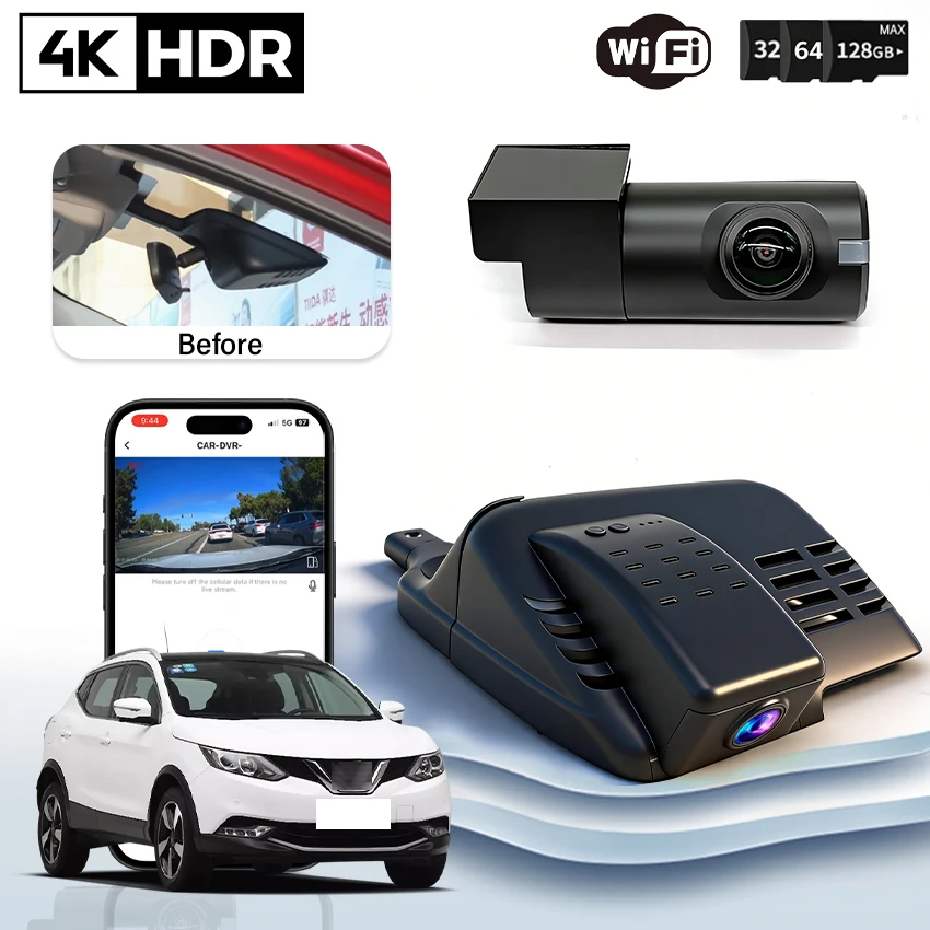 Plug and Play WIFI 4K DashCam For Nissan Qashqai j10 j11 j12 2015-2019 Dash Cam UHD 2160P Video Recorder Night Vision Car DVR
Plug and Play WIFI 4K DashCam For Nissan Qashqai j10 j11 j12 2015-2019 Dash Cam UHD 2160P Video Recorder Night Vision Car DVR
