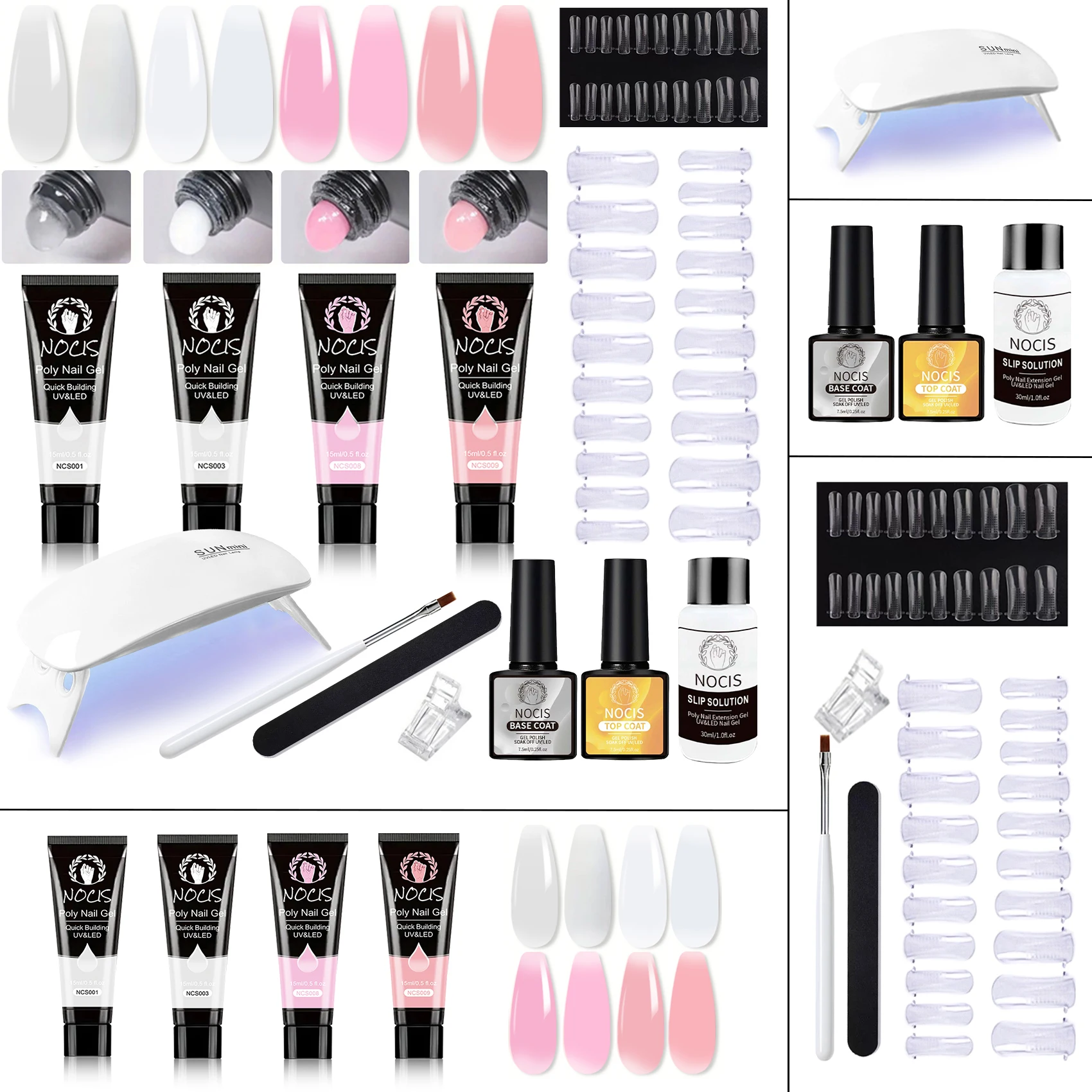 NOCIS 4-Color Poly Gel Nail Extension Kit - Strong & Durable Builder Gel with Compact UV Nail Lamp - Achieve salon-like Results
NOCIS 4-Color Poly Gel Nail Extension Kit - Strong & Durable Builder Gel with Compact UV Nail Lamp - Achieve salon-like Results