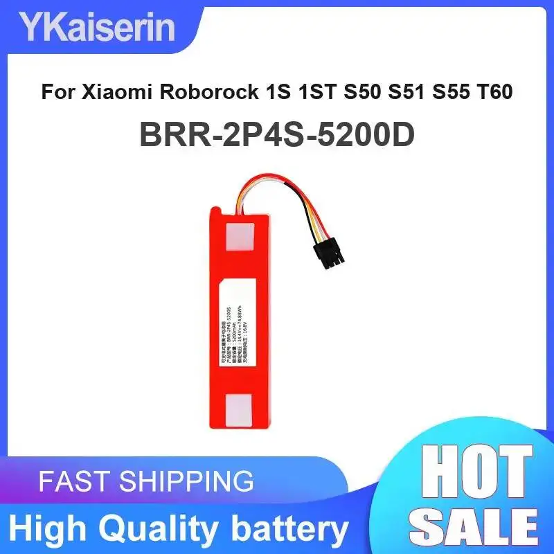 Robotic Vacuum Cleaner Battery Brr-2P4S-5200D 5200mAh For Xiaomi Roborock 1S 1ST S50 S51 S55 T60
Robotic Vacuum Cleaner Battery Brr-2P4S-5200D 5200mAh For Xiaomi Roborock 1S 1ST S50 S51 S55 T60