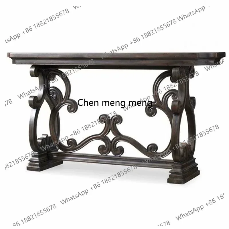 American country solid wood console table vintage carved entryway decoration table
American country solid wood console table vintage carved entryway decoration table