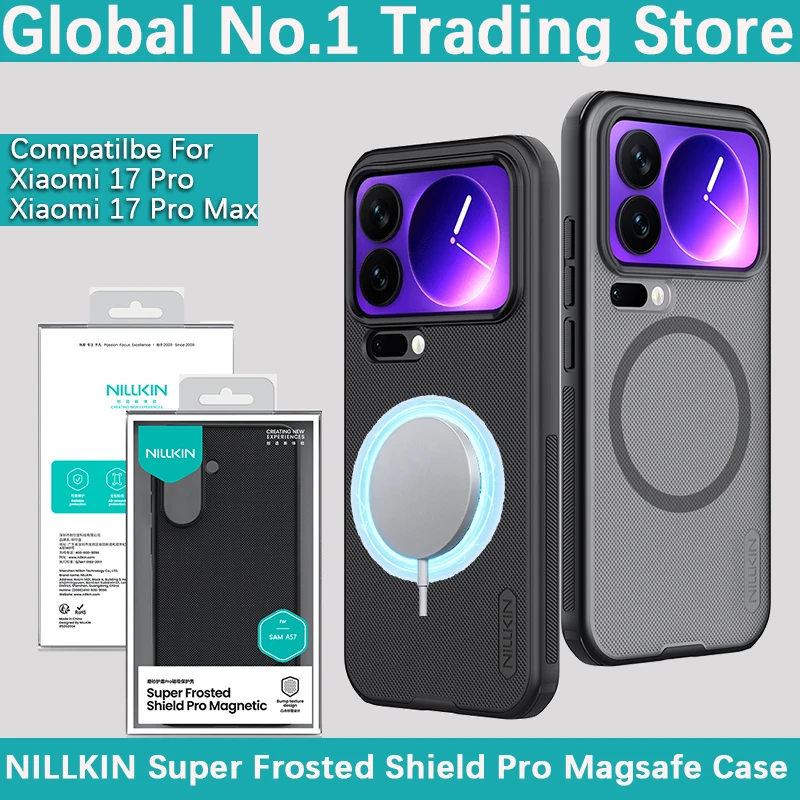 NILLKIN For Xiaomi 17 Pro Super Frosted Shield Magnetic Anti fall airbag phone case For MI 17 Pro Max Magsafe protective cover
NILLKIN For Xiaomi 17 Pro Super Frosted Shield Magnetic Anti fall airbag phone case For MI 17 Pro Max Magsafe protective cover