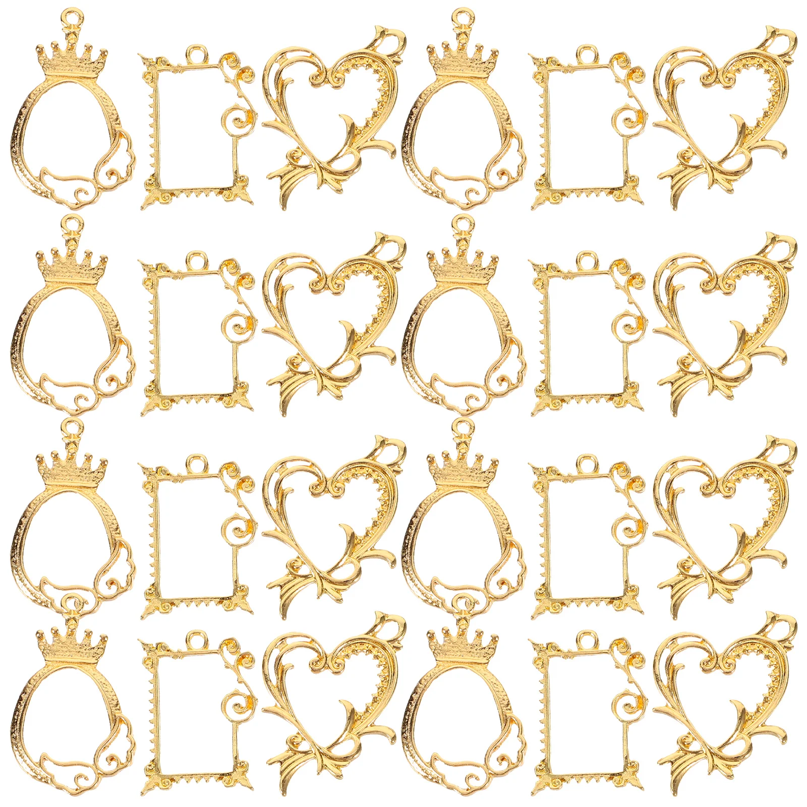 30 Pcs Metal Photo Frame Charms Bezel Settings Resin Jewelry Making Crown Wing Pendant Accessories Necklace Base Decorative
30 Pcs Metal Photo Frame Charms Bezel Settings Resin Jewelry Making Crown Wing Pendant Accessories Necklace Base Decorative