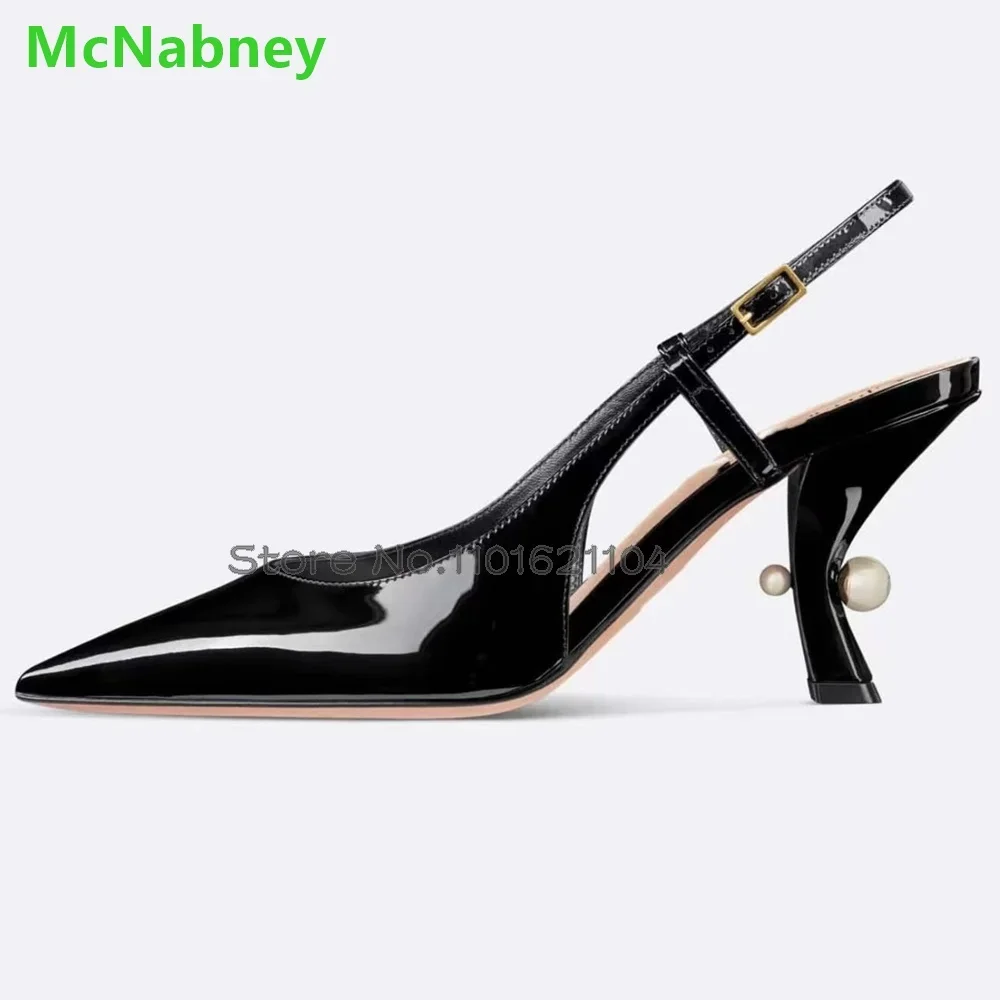 Pointed Toe Pearl Thin High Heel Pumps For Female Women 2024 New Luxury Design Slingback Buckle Strap Elegant Shallow Shoes
Pointed Toe Pearl Thin High Heel Pumps For Female Women 2024 New Luxury Design Slingback Buckle Strap Elegant Shallow Shoes