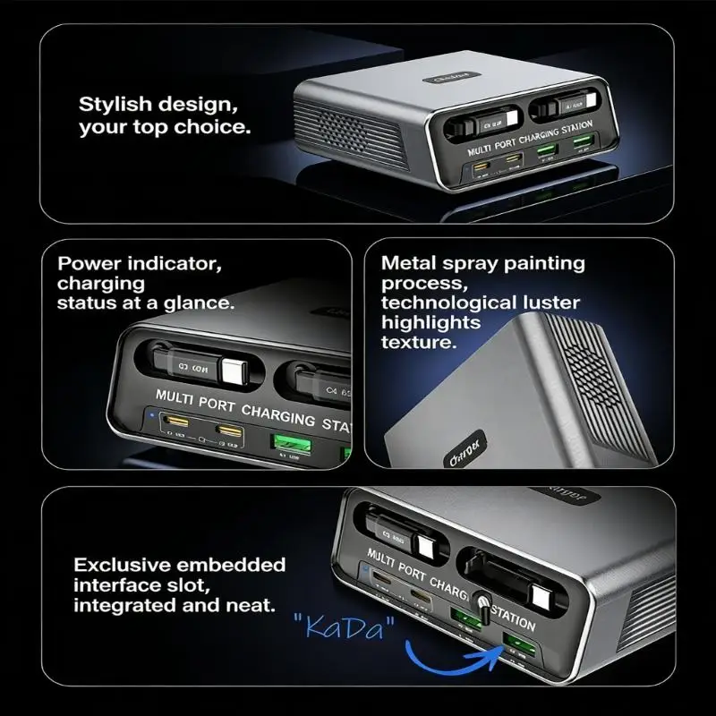 USB Type C Port Intelligent Power Desk Charging Station Plastic Texture D2RC
USB Type C Port Intelligent Power Desk Charging Station Plastic Texture D2RC