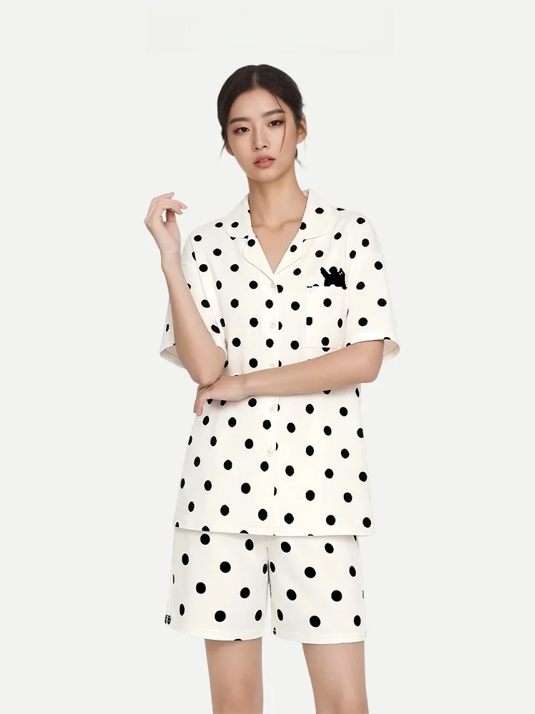 PinkBread Polka Dot Women's Summer Sleepwear Short Sleeve Pure Cotton Soft Skin-friendly Home Clothes Outwear Suitable
PinkBread Polka Dot Women's Summer Sleepwear Short Sleeve Pure Cotton Soft Skin-friendly Home Clothes Outwear Suitable
