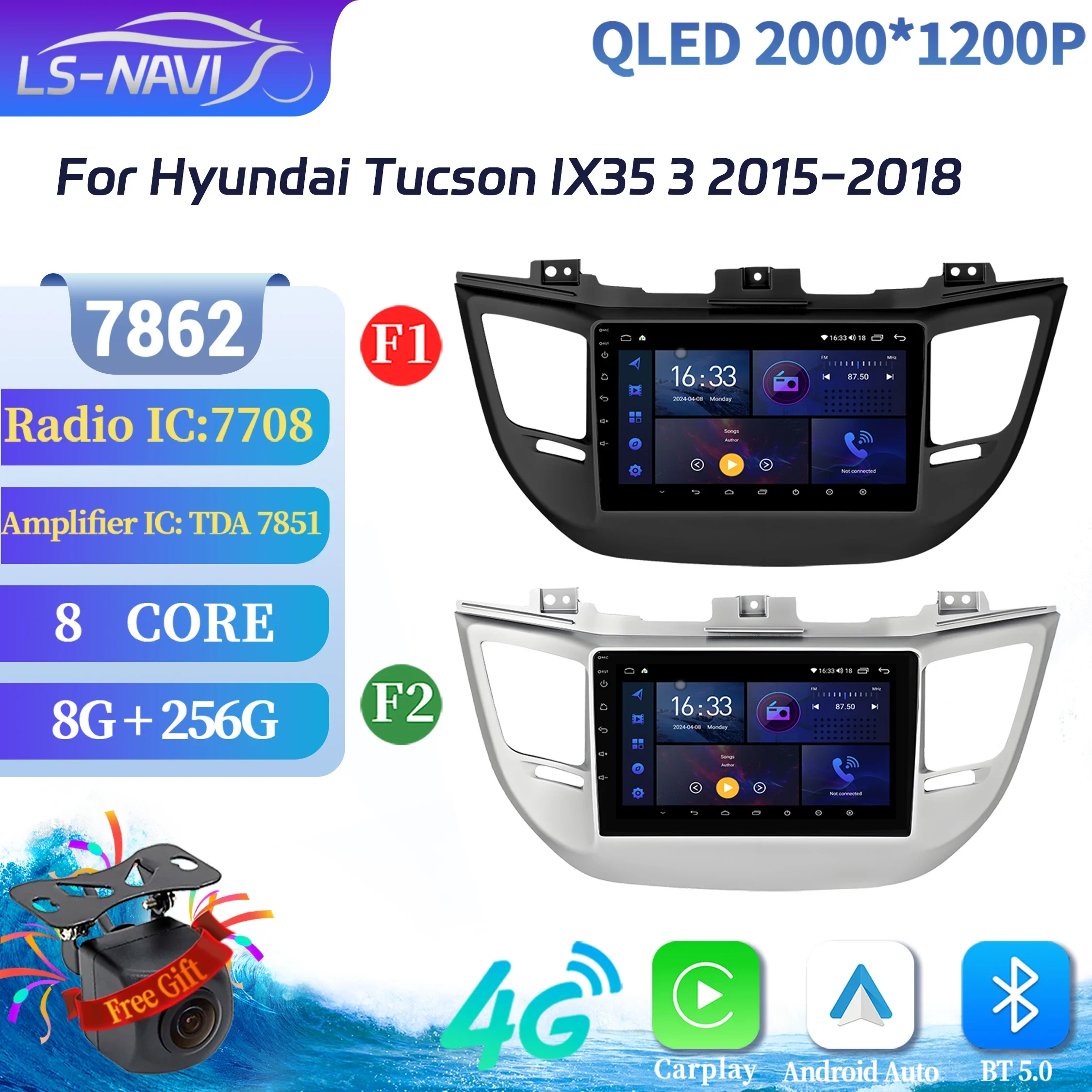 For Hyundai Tucson IX35 3 2015-2018 Car Radio Multimedia Navigation Wireless BT CarPlay 4G GPS Central Multimedia 2K QLED Screen
For Hyundai Tucson IX35 3 2015-2018 Car Radio Multimedia Navigation Wireless BT CarPlay 4G GPS Central Multimedia 2K QLED Screen