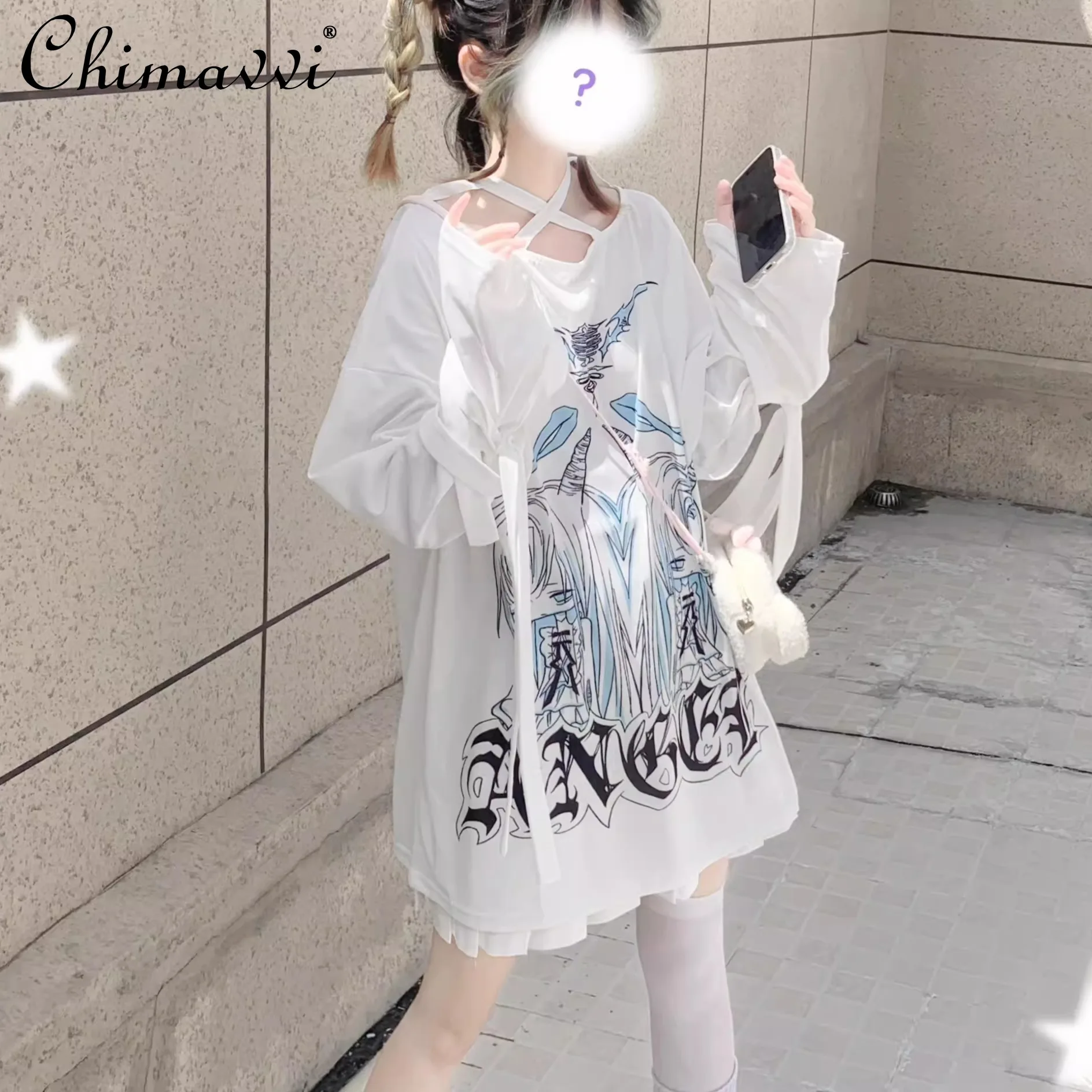 Original Japanese Mine Strap T-shirt Spring Summer New Subculture Long-sleeved Cute Cartoon Print Loose Kawaii Girls Tees Top
Original Japanese Mine Strap T-shirt Spring Summer New Subculture Long-sleeved Cute Cartoon Print Loose Kawaii Girls Tees Top