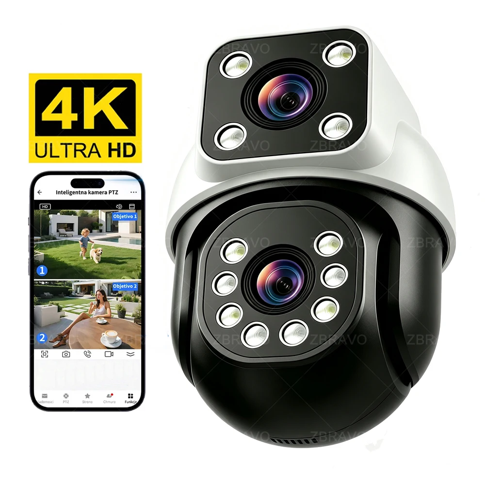 390Eyes App 4K 8MP WiFi Camera IP PTZ Outdoor Waterproof Dual Screens AI Auto Tracking Security Protection CCTV Surveillance
390Eyes App 4K 8MP WiFi Camera IP PTZ Outdoor Waterproof Dual Screens AI Auto Tracking Security Protection CCTV Surveillance