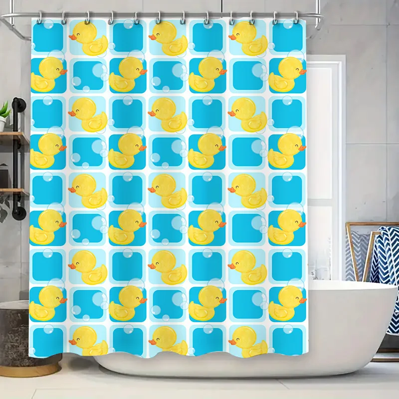 Whimsical Rubber Duck Shower Curtain Bright Blue Yellow Pattern Decorative Waterproof Fabric for Bathroom Accessories Set in Var
Whimsical Rubber Duck Shower Curtain Bright Blue Yellow Pattern Decorative Waterproof Fabric for Bathroom Accessories Set in Var