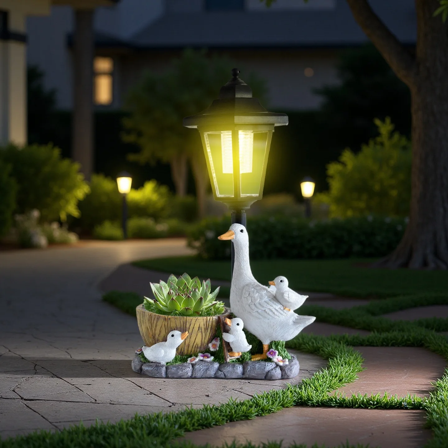 CZ resin flower pot duck statue solar outdoor ornament duck sculpture courtyard set decoration night light
CZ resin flower pot duck statue solar outdoor ornament duck sculpture courtyard set decoration night light