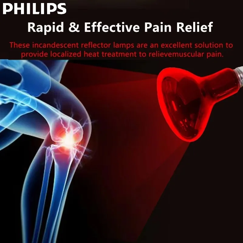 Philips Infrared Lamp R125 150W E27 Human Use Red Heat Incandescent Light IR Comfort 150 220-240V Bulb For Healthcare & Relax
Philips Infrared Lamp R125 150W E27 Human Use Red Heat Incandescent Light IR Comfort 150 220-240V Bulb For Healthcare & Relax