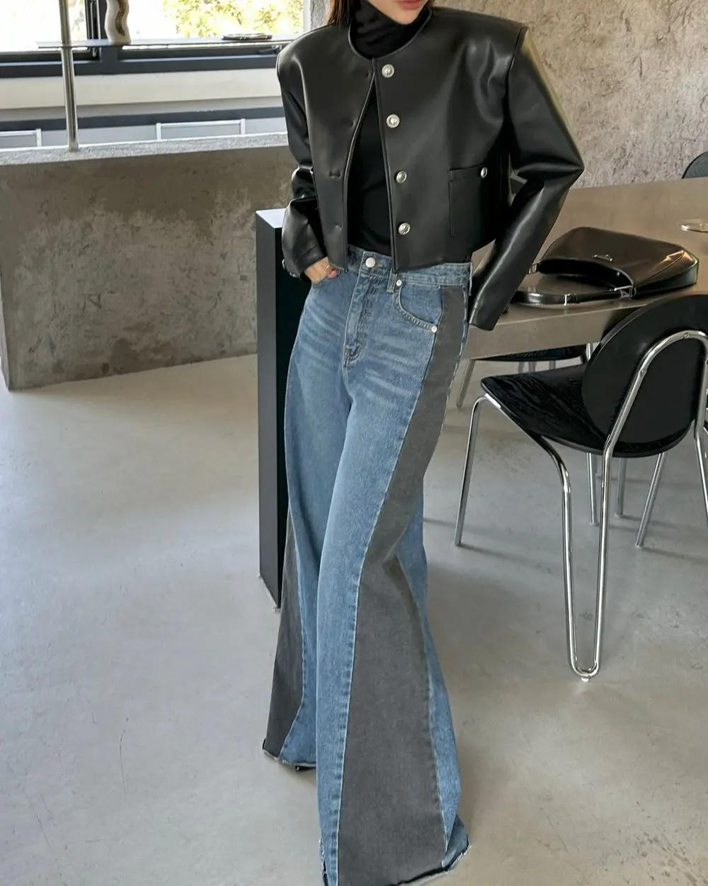 SML 2021, осенние женские цветные лоскутные синие широкие джинсы с высокой талией, уличные брюки, джинсовые брюки, женские (XH6553
SML 2021, осенние женские цветные лоскутные синие широкие джинсы с высокой талией, уличные брюки, джинсовые брюки, женские (XH6553