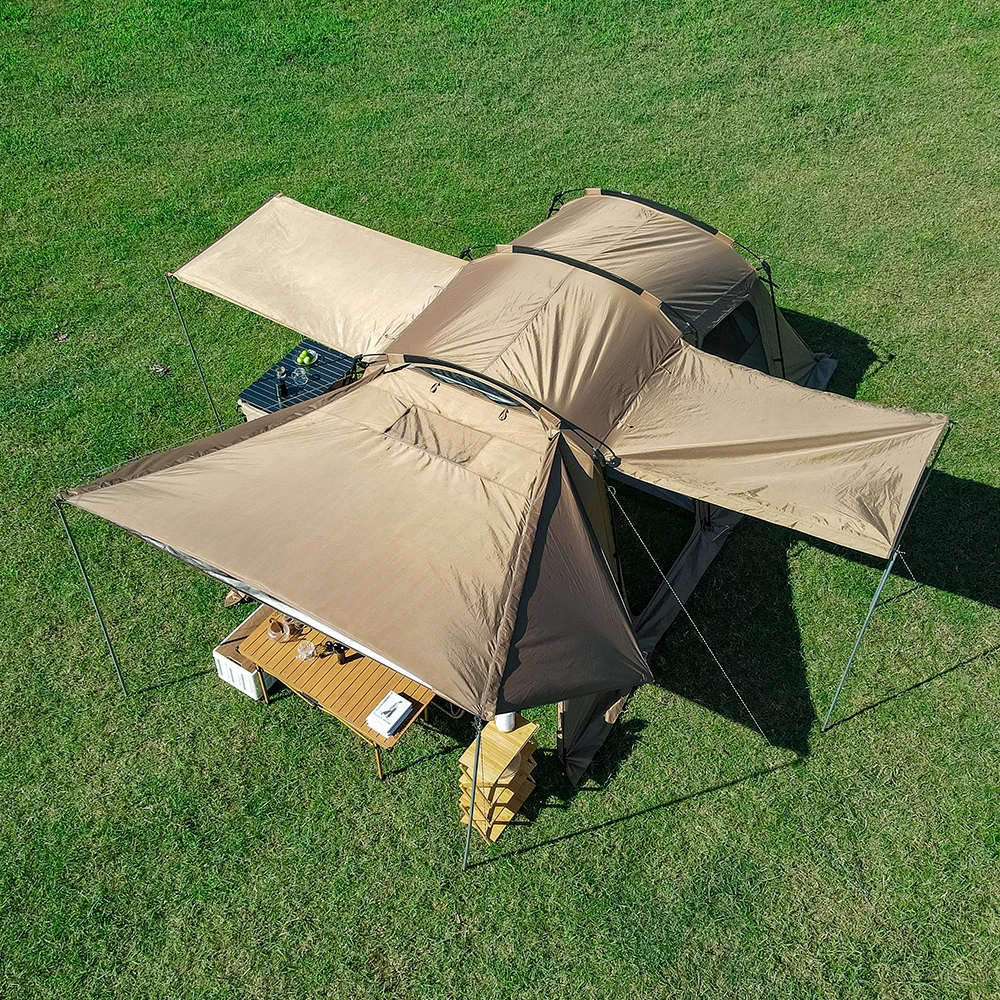 Multifunctional Luxury Camp Outdoor Tent Family House Big Folding Party Tent Double Door Summer Beetle Tunnel Tent for Travel
Multifunctional Luxury Camp Outdoor Tent Family House Big Folding Party Tent Double Door Summer Beetle Tunnel Tent for Travel
