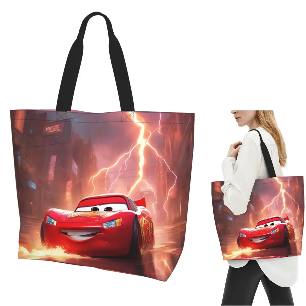 95, сумка-тоут для покупок Lightning McQueen, парусиновая сумка на плечо большой вместимости, продуктовая сумка для покупок для женщин
95, сумка-тоут для покупок Lightning McQueen, парусиновая сумка на плечо большой вместимости, продуктовая сумка для покупок для женщин