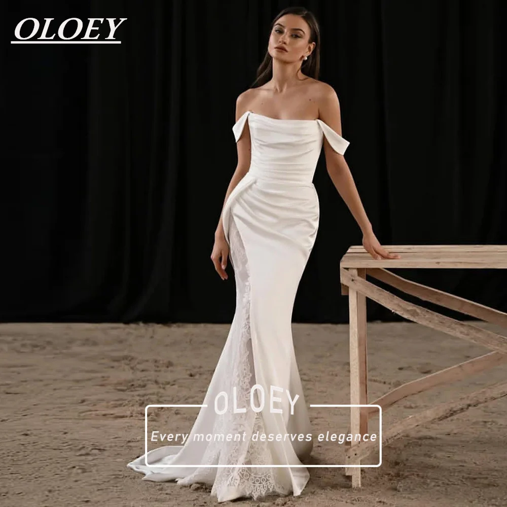 OLOEY Elegant Mermaid Wedding Dresses Pleated Soft Satin Lace Side Split Floor Length Bridal Gowns Corset Back Customized
OLOEY Elegant Mermaid Wedding Dresses Pleated Soft Satin Lace Side Split Floor Length Bridal Gowns Corset Back Customized